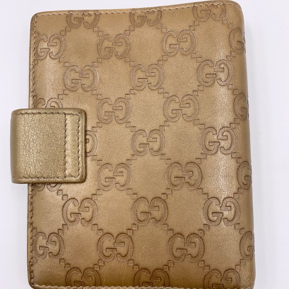 Authentic Gucci GG Golden Brown 6-ring Agenda - Picture 4 of 9